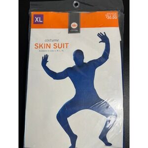 Adult Skin Suit Costume Bodysuit - XL Extra Large Blue Spandex Full‎ Body Suit